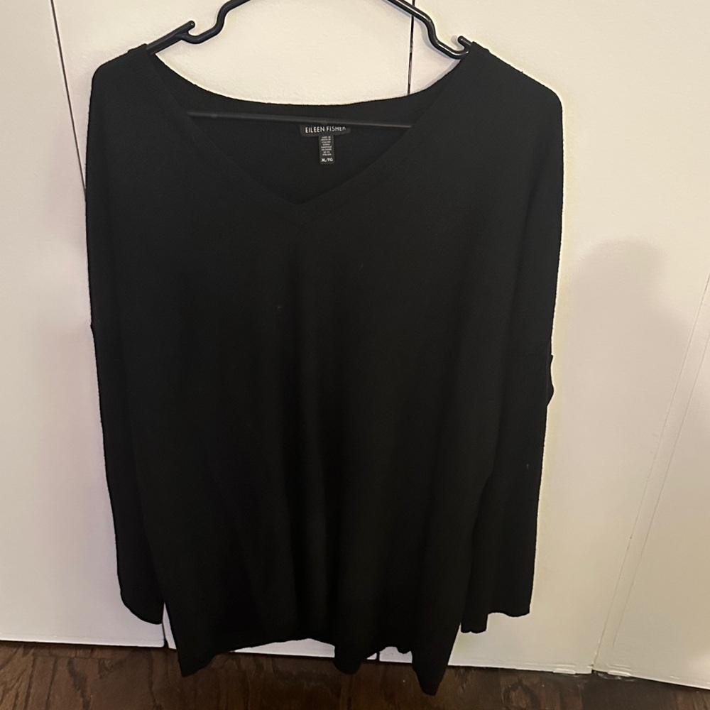 Eileen Fisher Black V-Neck Sweater